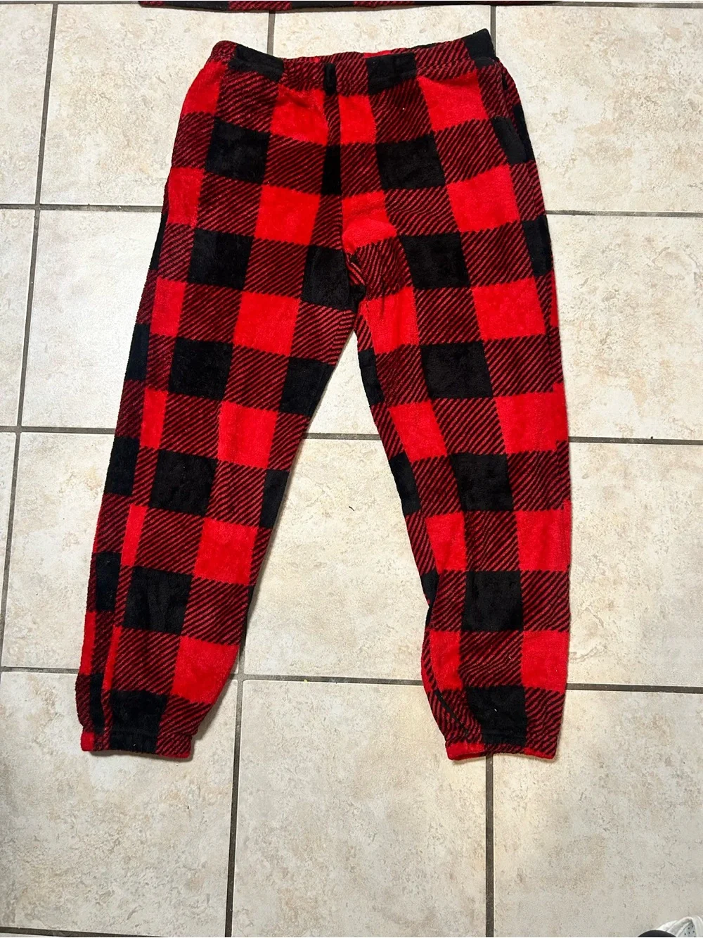 Kids Red and Black Buffalo Plaid Hooded Pajama Set